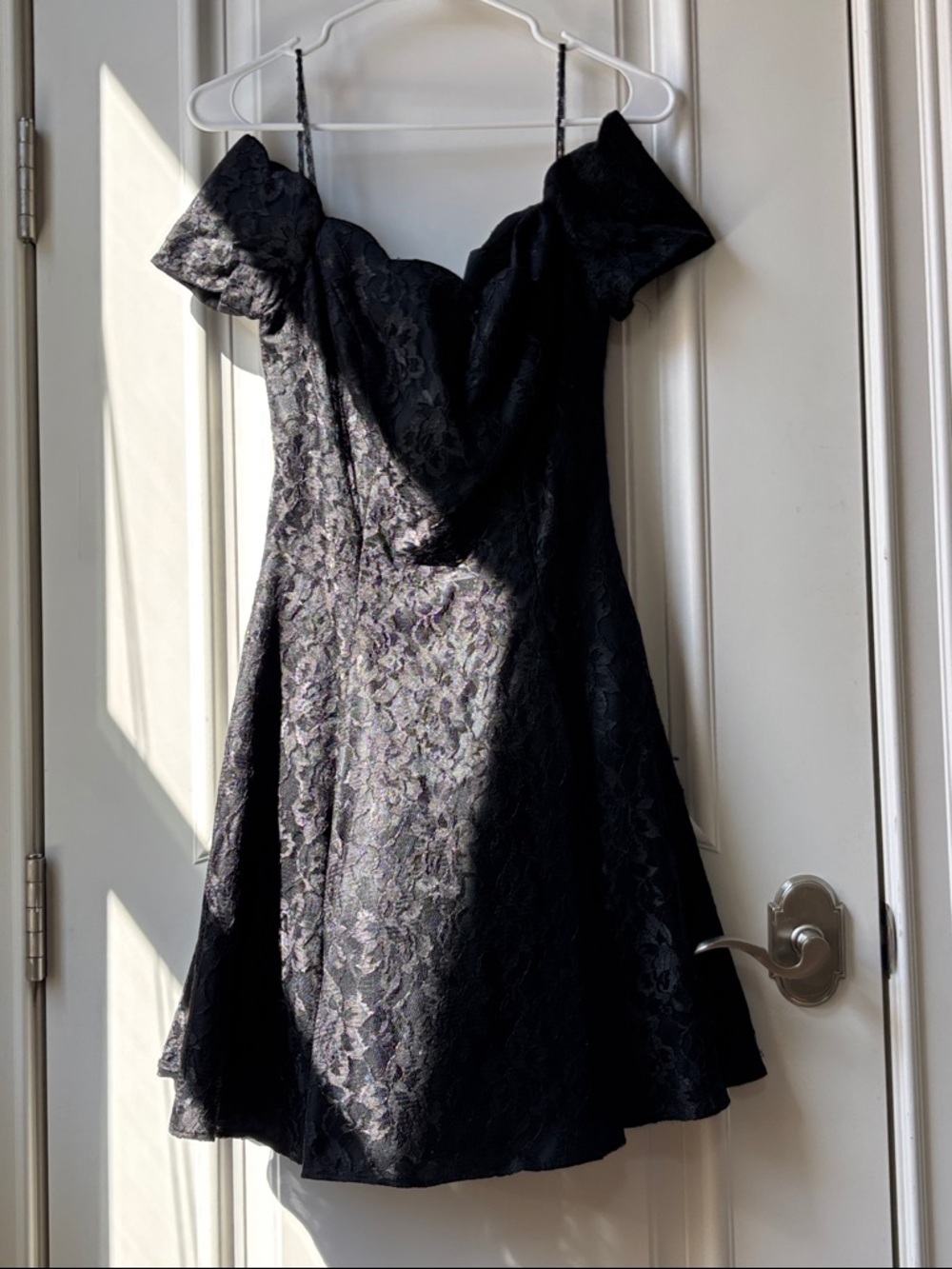Roberta Bridal Black One-Shoulder Lace Cocktail Dress